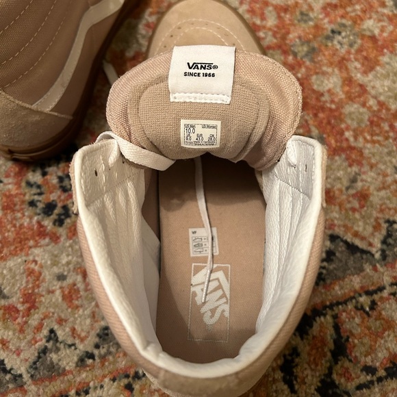 Vans Sk8 Hi Shoes Tan w gum soles-size 10 - Picture 7 of 7